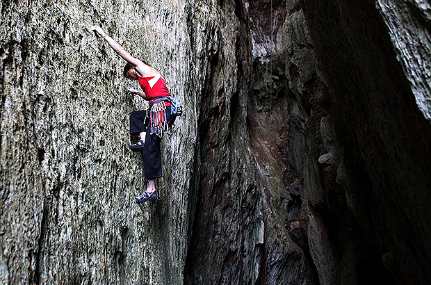 During a rock climbing training program in Cuba.