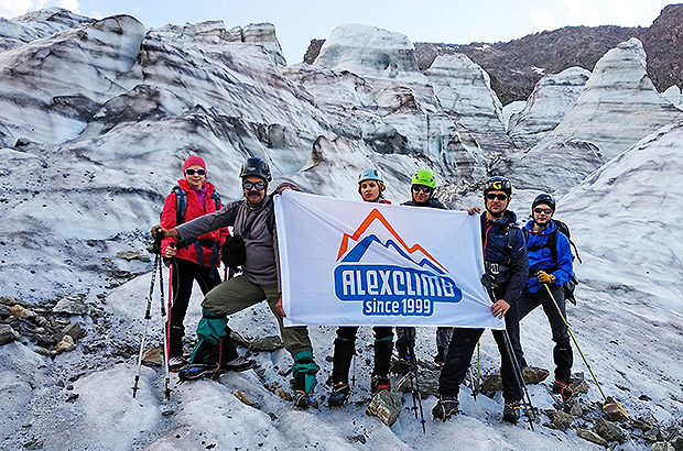 At the MCS AlexClimb team's iceclimbing training before climbing Mount Elbrus