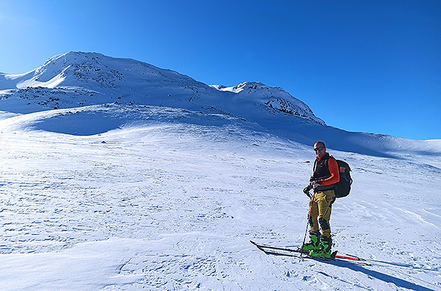 One of the best ways to train for mountaineering is ski touring - which is a combination of touring and alpine skis.