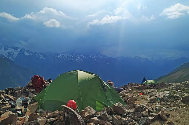 Bad weather is approaching from the Main Caucasus. But we are already in a safe camp